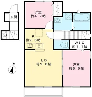 ラーク見川 B【2階】の間取り