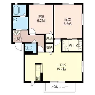 ホワイトヴィラ【2階】の間取り