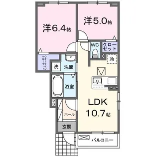 カルミア荘【1階】の間取り