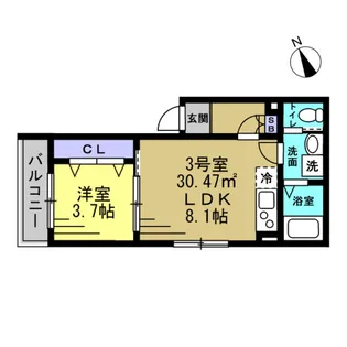 Lavage上本郷【3階】の間取り