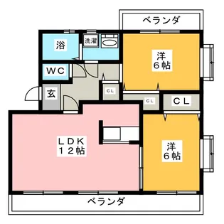 ヴィラージュ藤ノ木 A棟【1階】の間取り
