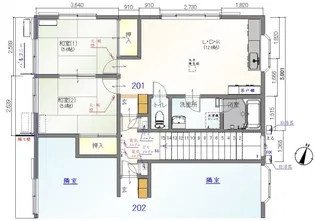 センターフィールズエイト【2階】の間取り