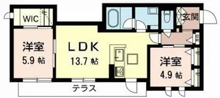 ソレイユ播磨町【1階】の間取り
