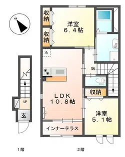 クレール ヴィラ【2階】の間取り