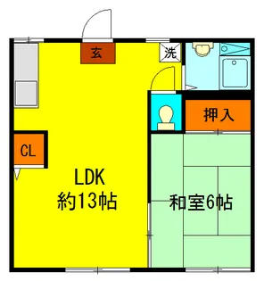 アパートメント国分寺2号棟【1階】の間取り