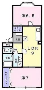 グランプエンテセルカ西町【1階】の間取り
