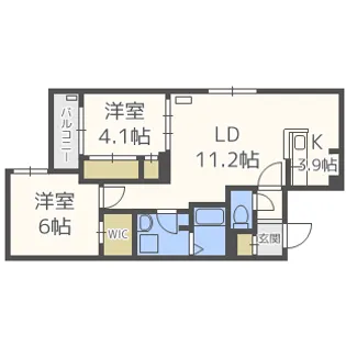 ブランシャール発寒南【2階】の間取り