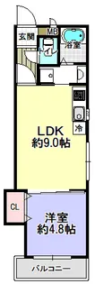 Chouchou kuzuha(シュシュクズハ)【3階】の間取り