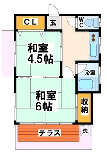 八幡町スカイハイツ【1階】の間取り