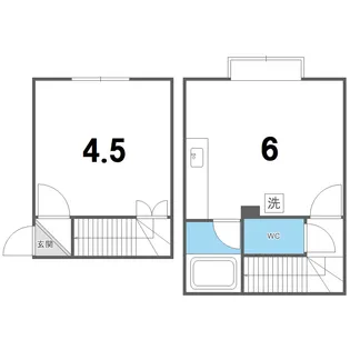 1DKの間取り画像