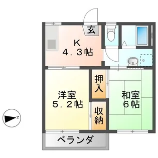 グリーンハイツ一色B【2階】の間取り