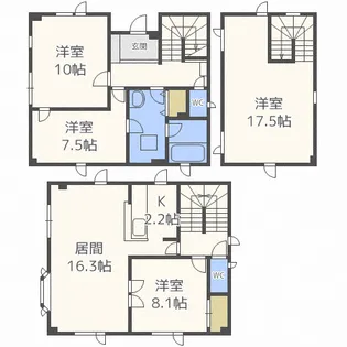 北海道札幌市中央区南七条西25【一戸建】の間取り