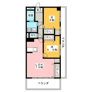 長良パークマンション【1階】の間取り
