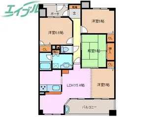 ライオンズステージ四日市【8階】の間取り