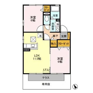 ヴィルヌープ【1階】の間取り