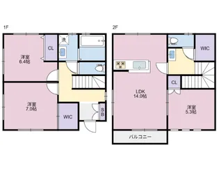 徳島県徳島市住吉2【一戸建】の間取り
