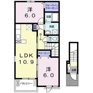 ノーブルハウス南方 A【2階】の間取り