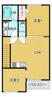2LDKの間取り画像