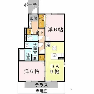 2LDKの間取り画像