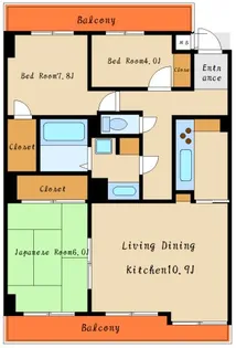 サバービアシティ21 B棟【13階】の間取り