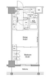 ザ・パークハビオ早稲田【7階】の間取り