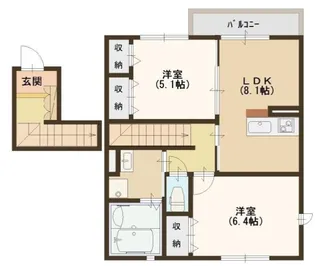 雅 A棟【2階】の間取り