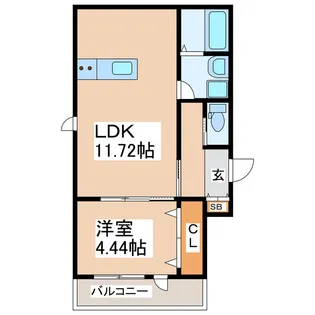 メゾンクレール長嶺南【2階】の間取り