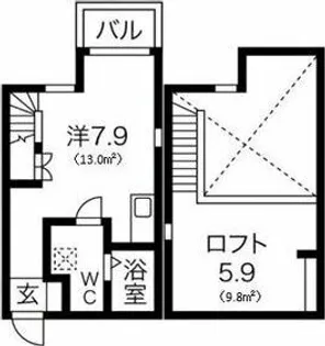 チェレスタ道徳【2階】の間取り