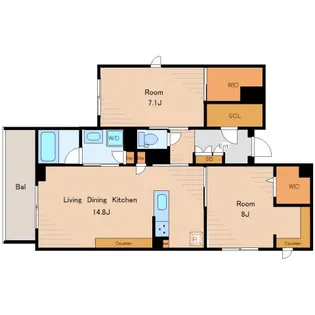 ベレオ東砂【2階】の間取り