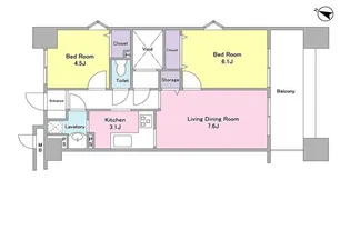 ラフュージュ大井町【7階】の間取り