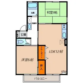 ハイカムール赤田 B棟【1階】の間取り