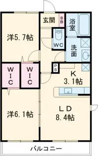 レジデンス二の宮【3階】の間取り