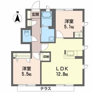 アンアローズ【1階】の間取り