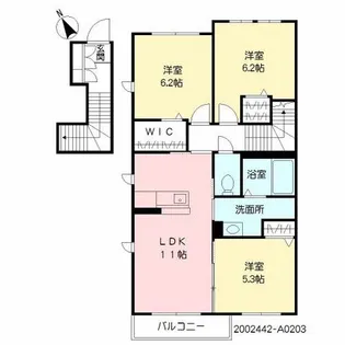 シャーメゾン寒田【2階】の間取り