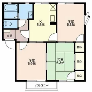 サンタクララハイツ B【1階】の間取り