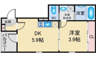 LA VIERE志賀本通【1階】の間取り