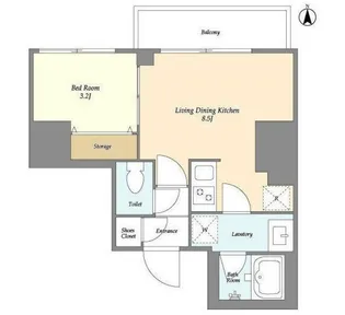 クラリティア西日暮里【2階】の間取り