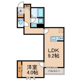 エキューム登戸【1階】の間取り