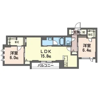 カーサ ディ セイ アルベリ III【3階】の間取り