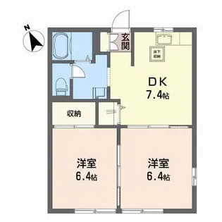 リバティーハウスA【1階】の間取り