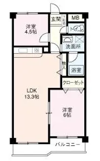 三和平城グランドパレス【4階】の間取り