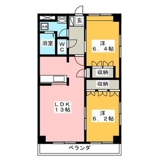 サンタモニカ長良【3階】の間取り