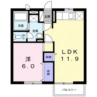 エコーハイツA【1階】の間取り