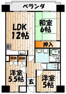 ホワイトキャッスル千防 C棟【8階】の間取り