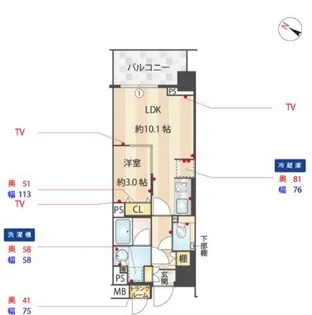 フェルモ横浜桜木町【3階】の間取り