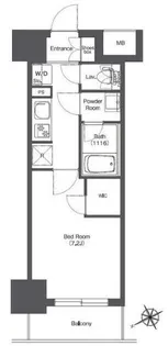 BPRレジデンス門前仲町【7階】の間取り