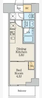 クレストコート本所吾妻橋North【9階】の間取り