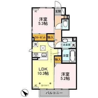 メゾン・ド・プリマ【1階】の間取り