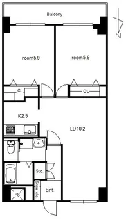 エスタールビル【4階】の間取り