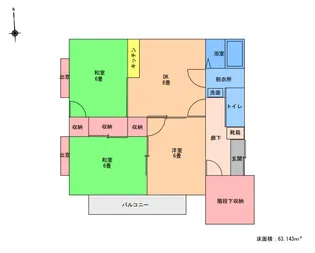 小松ハイム【1階】の間取り